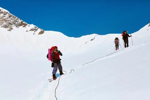 Hikers in the mountains Stock Photos