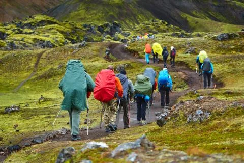 Hikers in the mountains Stock Photos