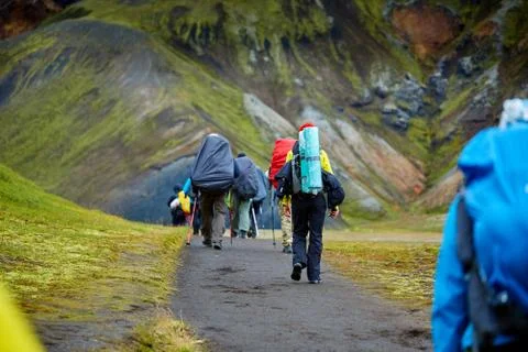 Hikers in the mountains Stock Photos