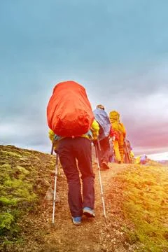 Hikers in the mountains Stock Photos