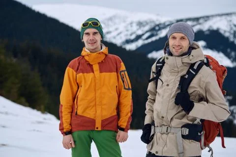 Hikers in the mountains Stock Photos