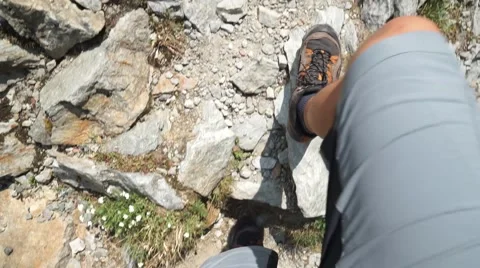 Hikers point of view mountaineering Stock Footage 52662430