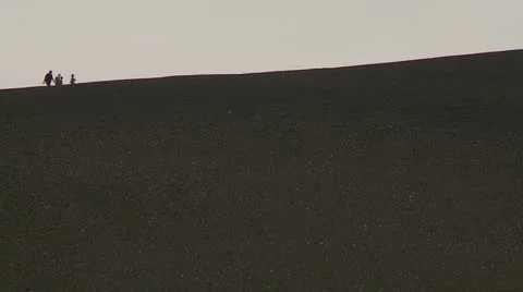 Hikers on Volcanic Dome Stock Footage 20494451