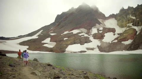 Hikers walk toward camera Stock Footage 59511890