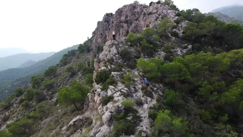 Hikers walking in group at mountain forests and pathways. Stock Footage 171477319