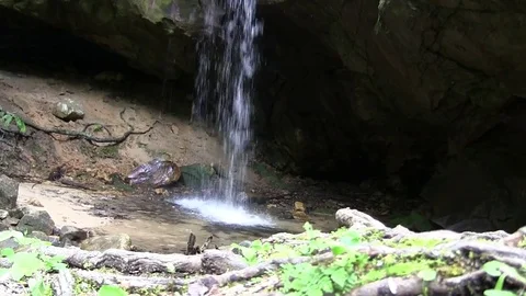 Hikers at waterfall Video stock 76469063