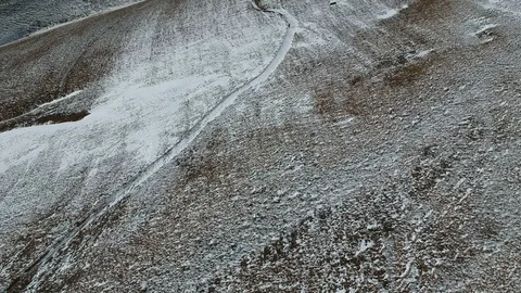 Hikers on the winter mountain path Stock Footage 99389449