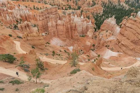 Hikers on a zig-zag Trail in Bryce Canyon National Park, Utah, USA Photos