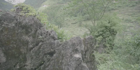 Hiking  across a hill Stock Footage 141387256