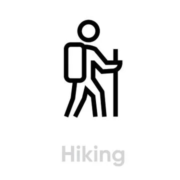 Hiking activity icon Stock Illustration
