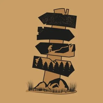 HIKING ADVENTURES Stock Illustration