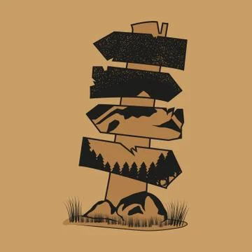 HIKING ADVENTURES Stock Illustration
