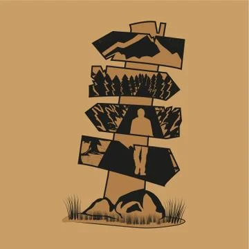 HIKING ADVENTURES Stock Illustration
