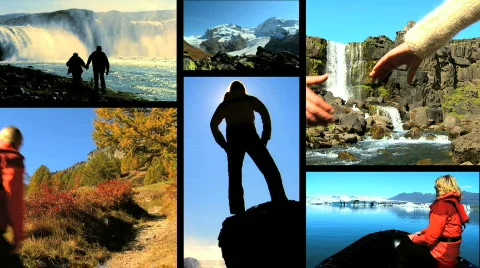Hiking Adventures Montage Stock Footage