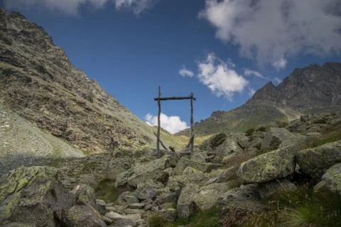 Hiking in Alps Stock-Fotos