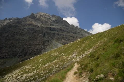 Hiking in Alps Stock Photos