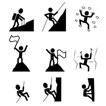 Hiking and climbing icon. vector Stock Illustration