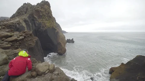 Hiking in Antarctica Cliffs in Summer Stock Footage 88510587