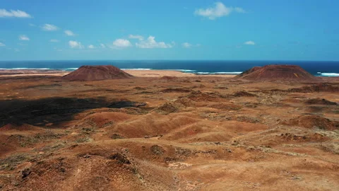 Hiking area in deserted empty lands Las Calderas, Caldera Encantada. Two Video stock 207235264