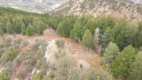 Hiking around a Mountian area Stock Footage 141904547
