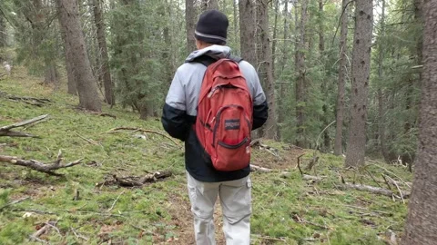 Hiking around a Mountian area Stock Footage 141931714