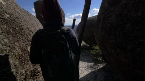 Hiking in the Australian Outback Stock Footage 68559405