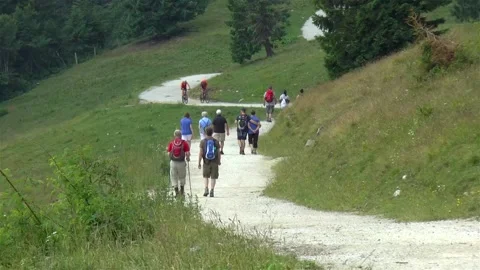 Hiking the Austrian Alps. Stock Footage 143934054