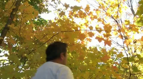 Hiking in Autumn Stock Footage 12588244