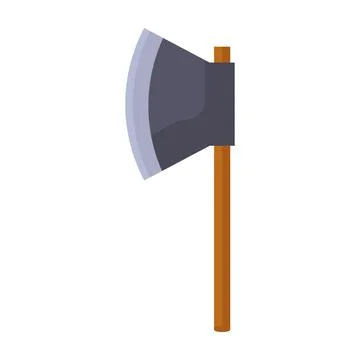 Hiking axe vector illustration icon isolated white background. Outdoor travel Stock Illustration