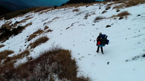 Hiking Back To Camp 2 Stock Footage 235954045