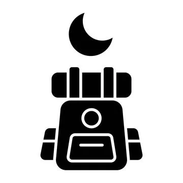 Hiking Backpack Glyph Icon Illustrazione stock