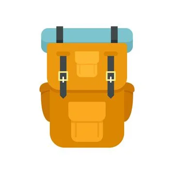 Hiking backpack icon flat isolated vector イラスト素材