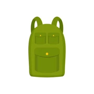 Hiking backpack icon, flat style Illustrazione stock