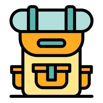Hiking backpack icon vector flat イラスト素材