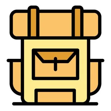 Hiking backpack icon vector flat イラスト素材