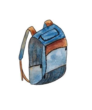 Hiking backpack, isolated on a white background. Stock Illustration