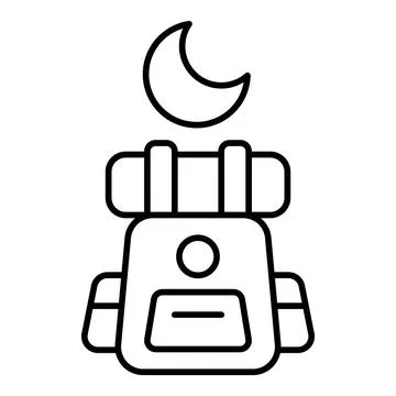 Hiking Backpack Line Icon Stock Illustration