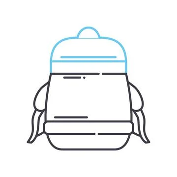 Hiking backpack line icon, outline symbol, vector illustration, concept sign 스톡 일러스트