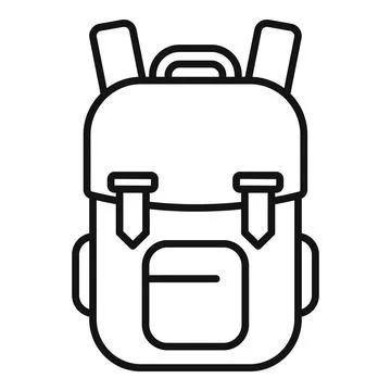 Hiking backpack with two sticks ready for mountain adventure Stock Illustration