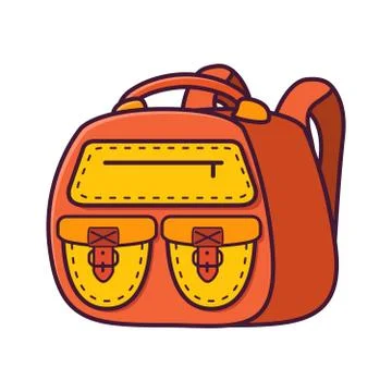 Hiking backpack.Camping and mountain exploring backpack.Camp and hike bags. Stock Illustration