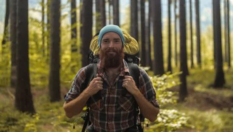 Hiking beard Stock Photos