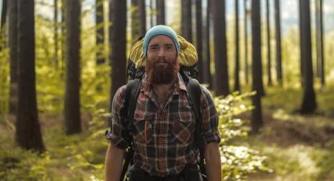 Hiking beard Stock Photos