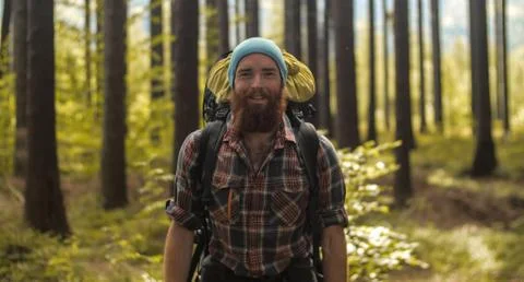 Hiking beard Stock Photos