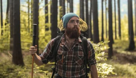 Hiking beard Stock Photos