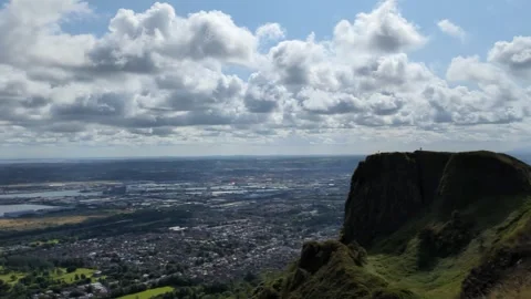 Hiking in belfasts cave hill Stock Footage 288113749