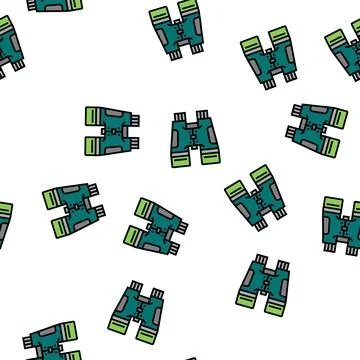 Hiking binoculars vector seamless pattern Stock Illustration