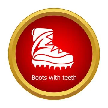 Hiking boot with crampons for ice climbing icon Stock Illustration