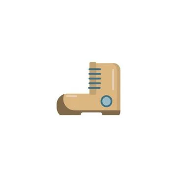 Hiking boot flat vector icon. Camping item Stock Illustration