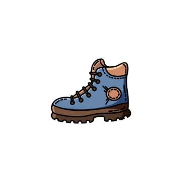 Hiking boot flat vector icon for web Stock Illustration