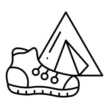 Hiking Boot Line Icon Stock Illustration